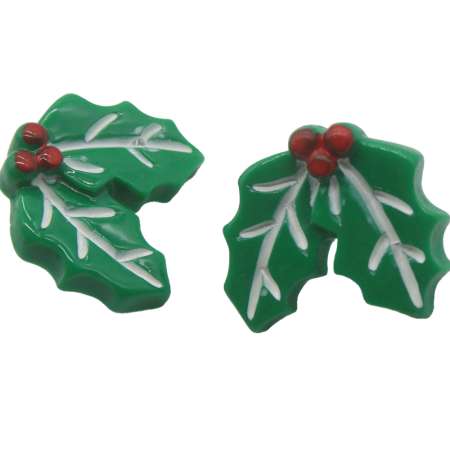 Weihnachtsohrringe mit Stechpalme